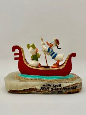 Ron Lee Disney sculpture Donald and Daisy Duck on Gondola signed numbered, Mint